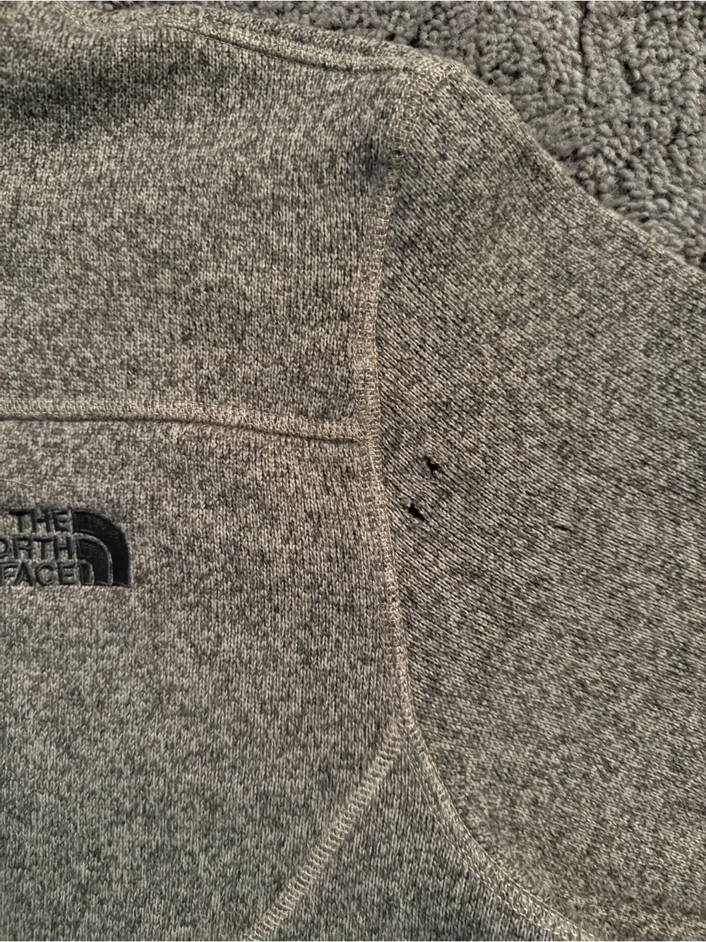 The North Face Men’s Heather Grey Quarter-Zip Fleece Pullover